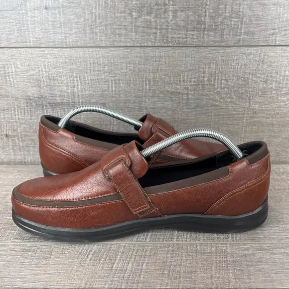 Apex sz 12 brown leather orthopedic comfort loafers