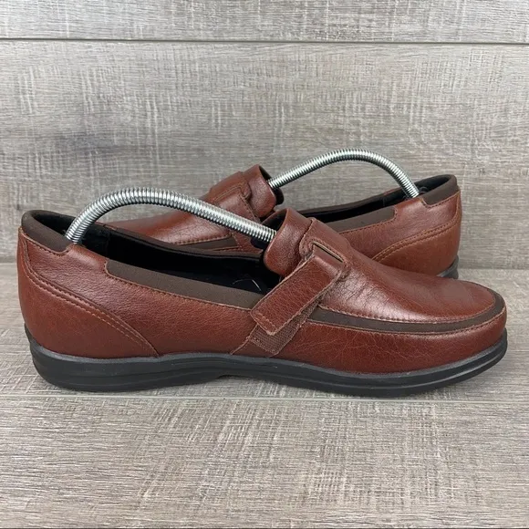 Apex sz 12 brown leather orthopedic comfort loafers