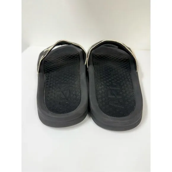 APL Men's Black White Cow Print Calf Hair Iconic Slides Size 8 Women's 9.5