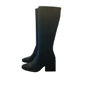 Aqua college Tori Black Waterproof Suede Square Toe Knee High Boots NEW Size 8.5
