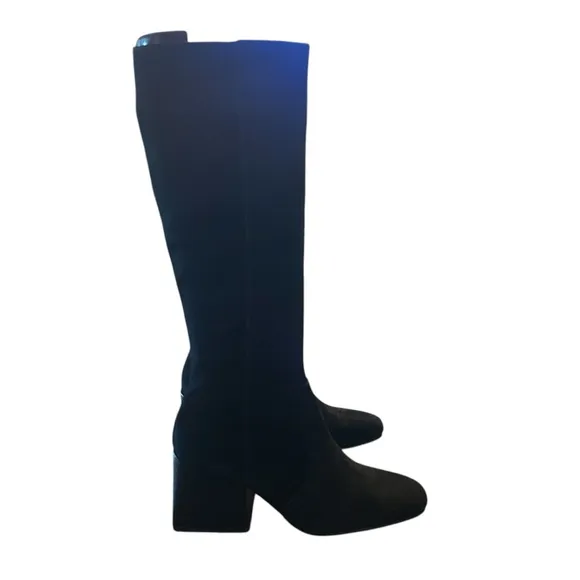 Aqua college Tori Black Waterproof Suede Square Toe Knee High Boots NEW Size 8.5