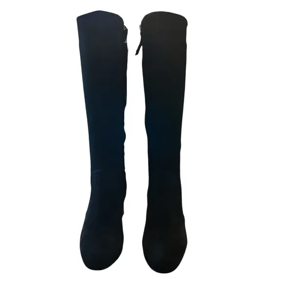 Aqua college Tori Black Waterproof Suede Square Toe Knee High Boots NEW Size 8.5