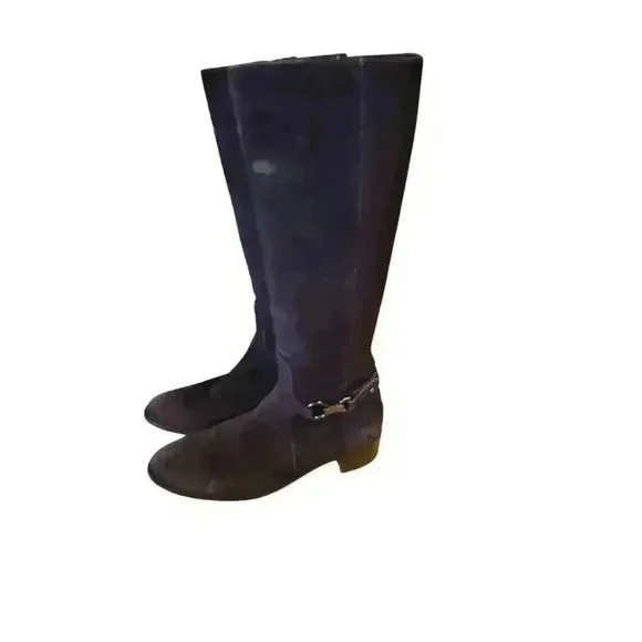 Aquatalia Brown Suede Stretch Tall Boots Women's Size 8