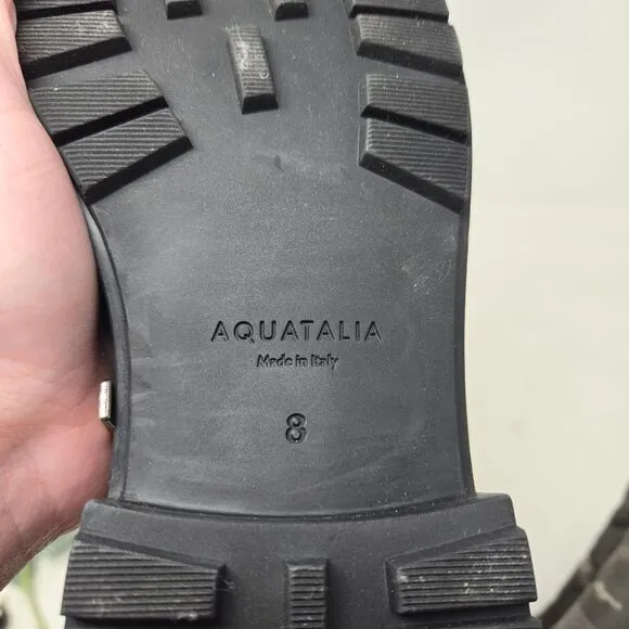 AQUATALIA Lori Waterproof Boots Olive Green Suede | Camo Nylon Size 8