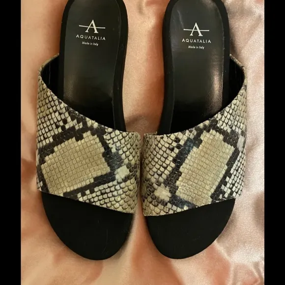 Aquatalia snake print leather slides-sandals-Sz 8