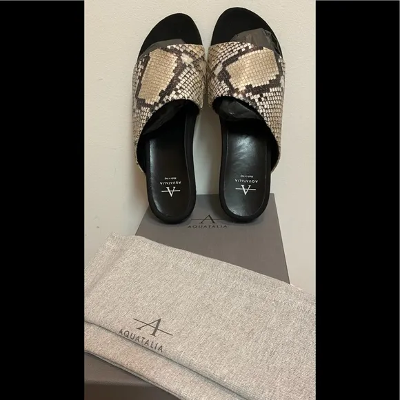 Aquatalia snake print leather slides-sandals-Sz 8