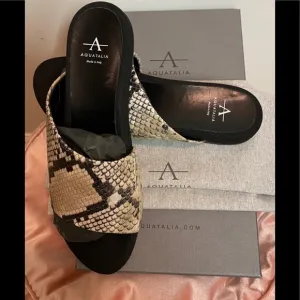 Aquatalia snake print leather slides-sandals-Sz 8