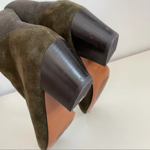 Aquatalia Suede Stacked Heel Ankle Boots / Booties