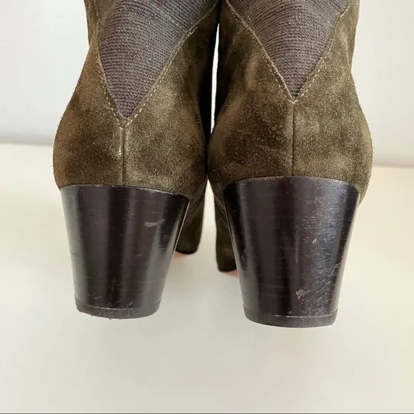 Aquatalia Suede Stacked Heel Ankle Boots / Booties