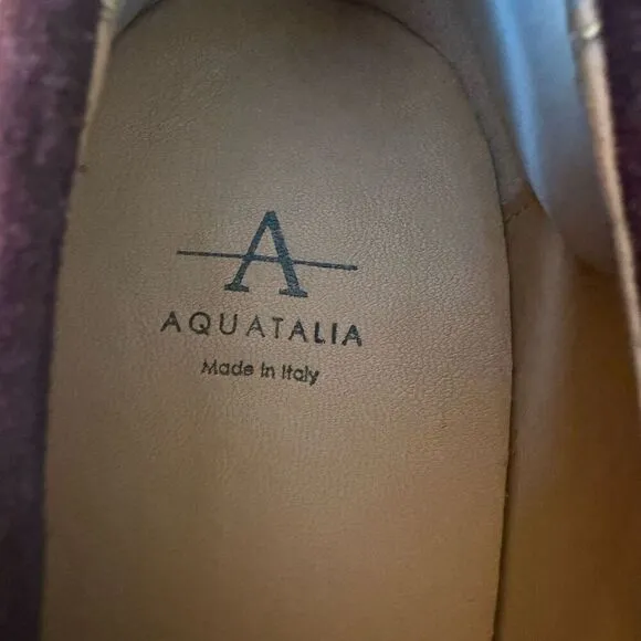 Aquatalia Hayley Water Resistant Suede Platform Lug Sole Loafers Size 8