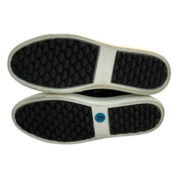 Ara Callan High-Top Sneaker Black Leather Lace-Up Padded Insole 6.5