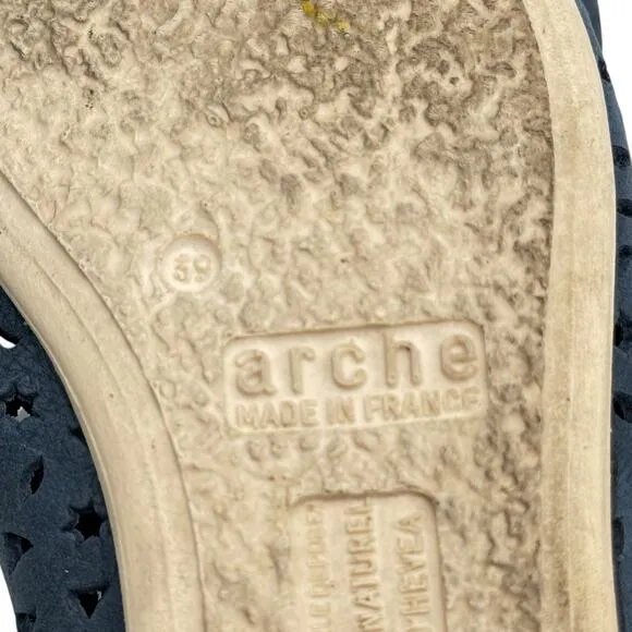 Arche Lilly Ballet Flat Womens 8 Blue Perforated Casual Comfort Travel Ballerina