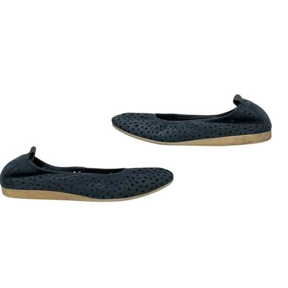 Arche Lilly Ballet Flat Womens 8 Blue Perforated Casual Comfort Travel Ballerina