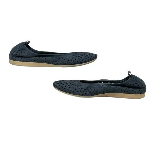 Arche Lilly Ballet Flat Womens 8 Blue Perforated Casual Comfort Travel Ballerina