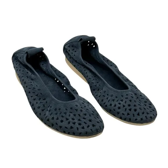 Arche Lilly Ballet Flat Womens 8 Blue Perforated Casual Comfort Travel Ballerina