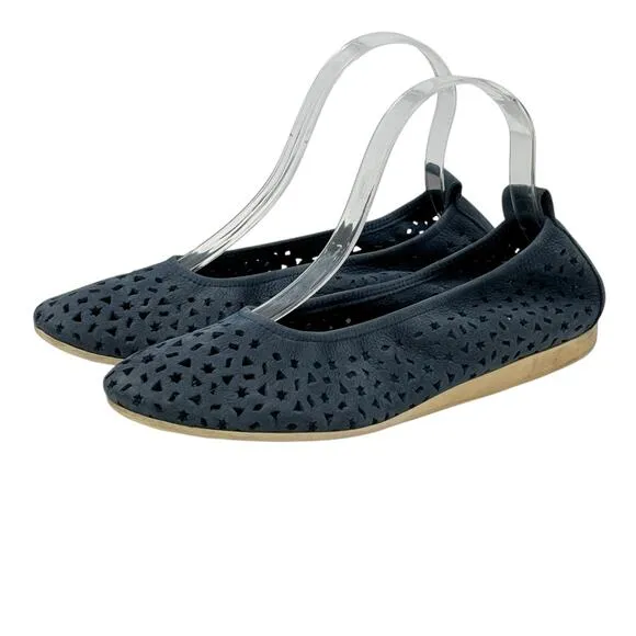 Arche Lilly Ballet Flat Womens 8 Blue Perforated Casual Comfort Travel Ballerina