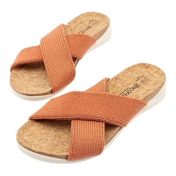 ARCOPEDICO Women’s Pantanal H79 Knit Slides in the Size 40/9 US in Brick Color