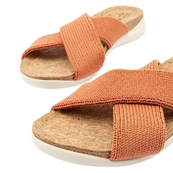 ARCOPEDICO Women’s Pantanal H79 Knit Slides in the Size 40/9 US in Brick Color