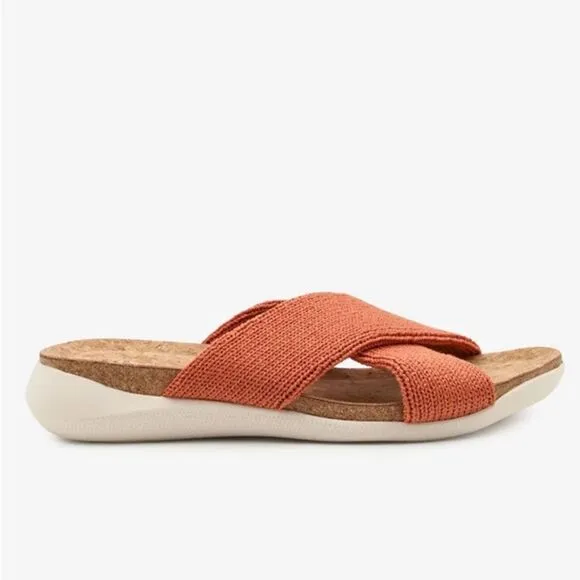 ARCOPEDICO Women’s Pantanal H79 Knit Slides in the Size 40/9 US in Brick Color