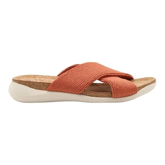 ARCOPEDICO Women’s Pantanal H79 Knit Slides in the Size 40/9 US in Brick Color