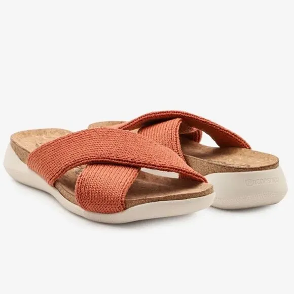 ARCOPEDICO Women’s Pantanal H79 Knit Slides in the Size 40/9 US in Brick Color