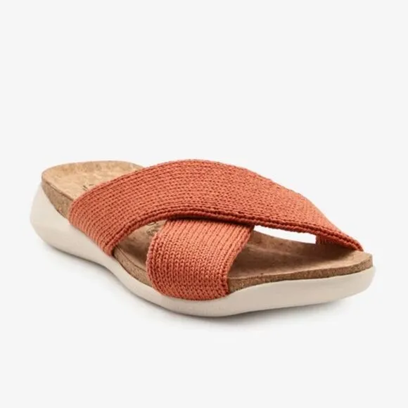 ARCOPEDICO Women’s Pantanal H79 Knit Slides in the Size 40/9 US in Brick Color