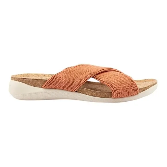ARCOPEDICO Women’s Pantanal H79 Knit Slides in the Size 40/9 US in Brick Color