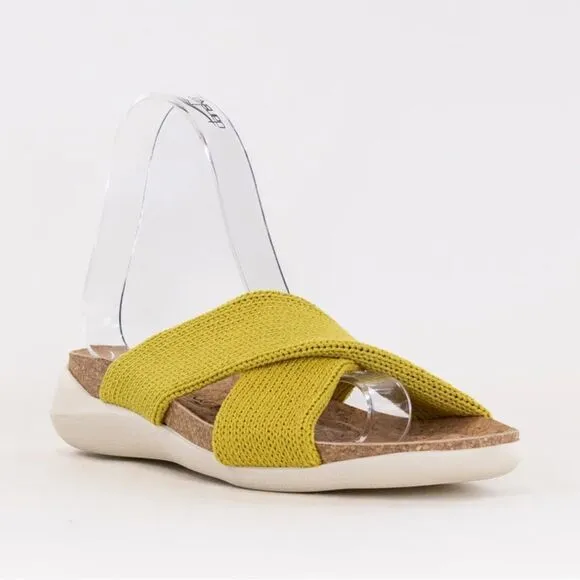 ARCOPEDICO Women’s Pantanal H80 Knit Slides in the Size 40/9 US in Mustard Color