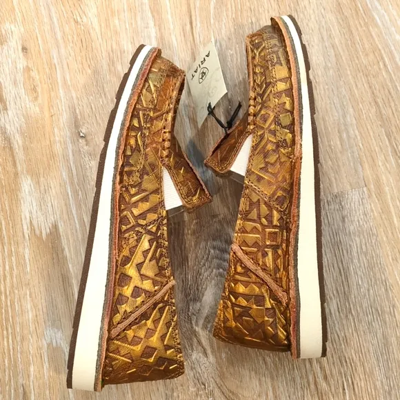 Ariat Women's Cruiser Loafer Copper Blanket Emboss size 5.5 B 🟥 RARE!🟥 Classy!