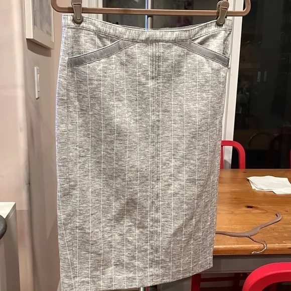 🍕ATM skirt midi pinstripe gray white medium