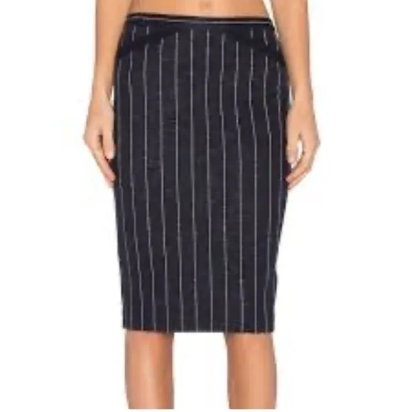 🍕ATM skirt midi pinstripe gray white medium