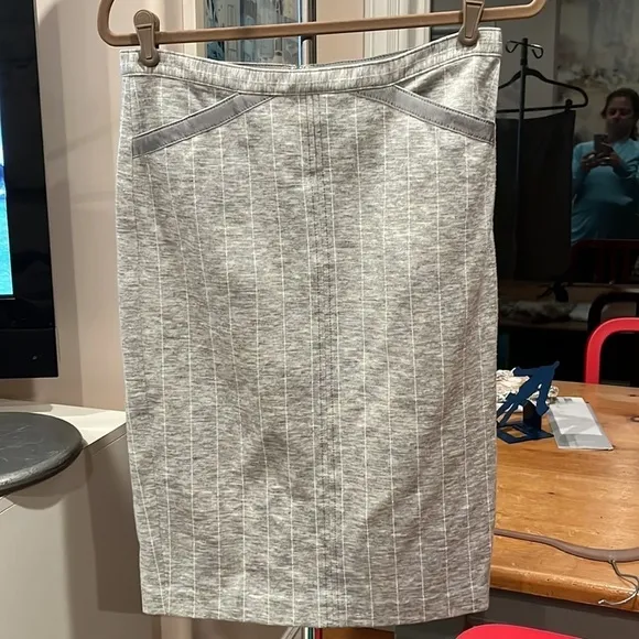 🍕ATM skirt midi pinstripe gray white medium