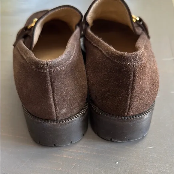 Authentic Gucci Brown Suede Horse-bit Loafers - US Size 7