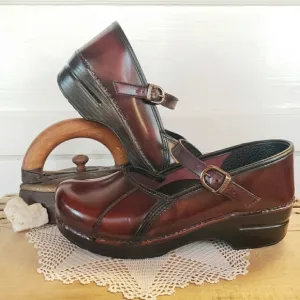 ⚘AvaiLable⚘Black Cherry Dansko Pro Marcelle Mary Jane Clog Sandal Straps Buckles