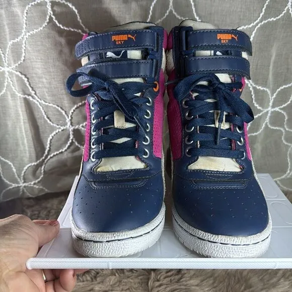 (B6) PUMA Sky Women's Fashion Wedge Sneakers, Size 6