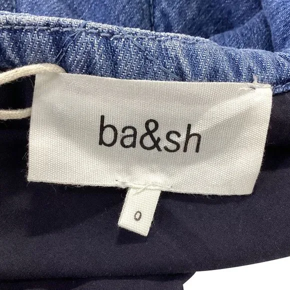 Ba&amp;Sh Gibus Quilted Denim Jacket in Blue Cotton