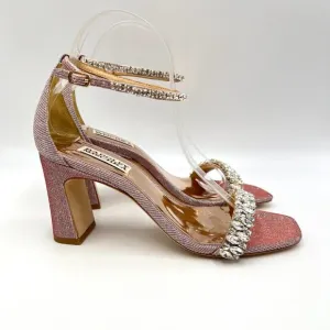 Badgley Mischka Women Rose Harriet Block Heel Open Toe Dress Sandal Heels 7.5