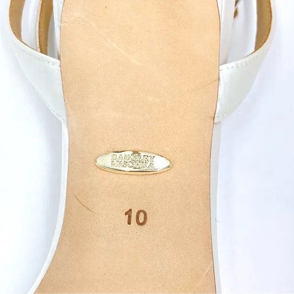 Badgley Mischka Women's Rider Soft White Satin Jewel Embellished Heels Shoes 10