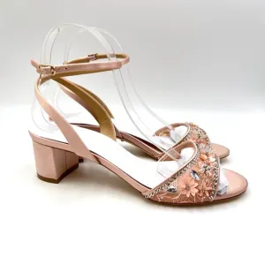 Badgley Mischka Womens Taylin Soft Blush Block Heels Dress Sandals Shoes 8M