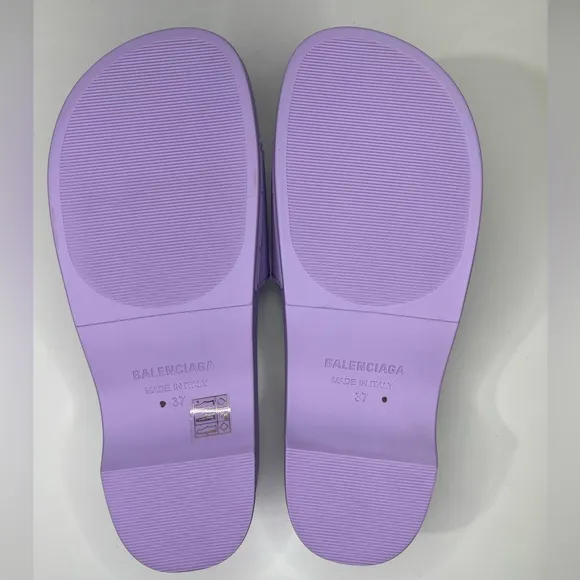 Balenciaga BB Logo Rubber Pool Wedge Slide Sandal Clog Heels