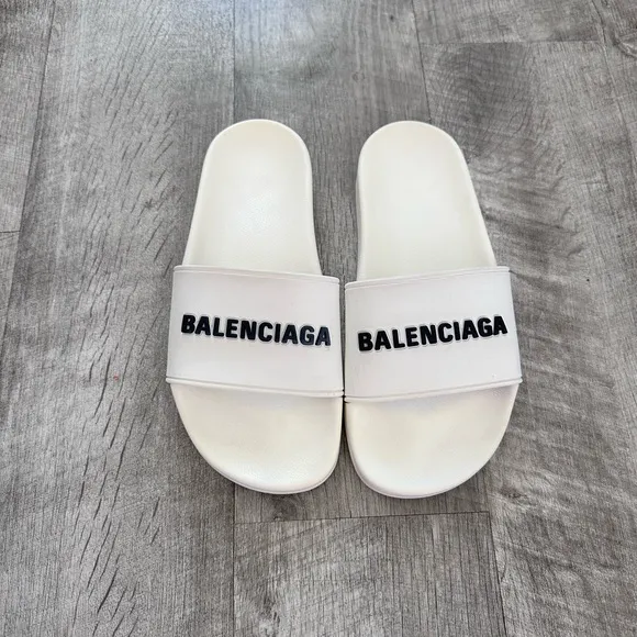 Balenciaga Logo Printed Slides Size 8