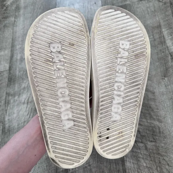 Balenciaga Logo Printed Slides Size 8