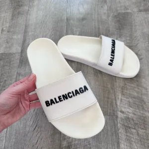 Balenciaga Logo Printed Slides Size 8