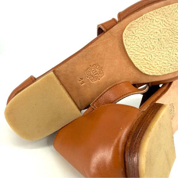 Bali Elf Mangrove Tan Leather Scalloped Flats