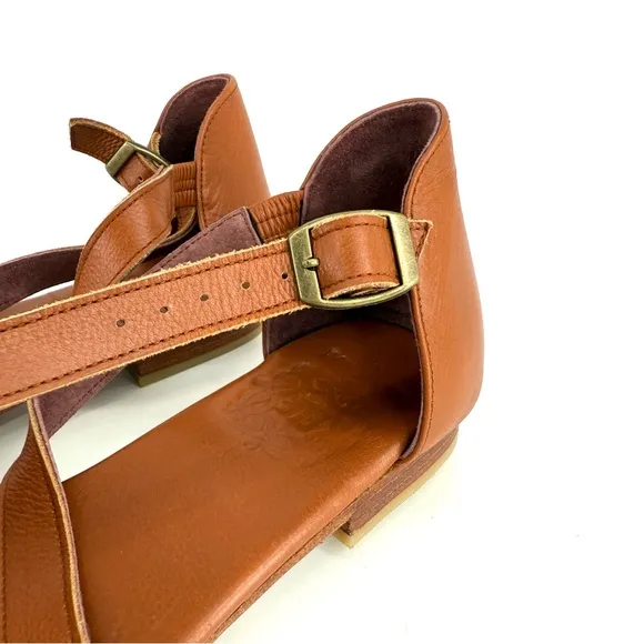 Bali Elf Mangrove Tan Leather Scalloped Flats