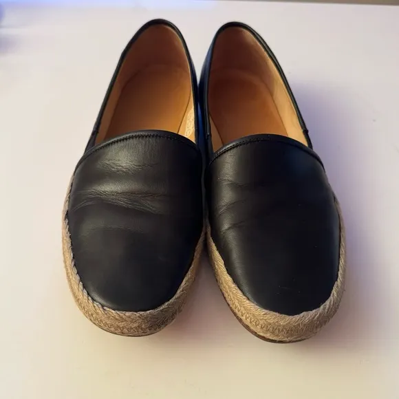 Bally Black Leather Espadrille Slip On Loafers Men’s Size 9.5D