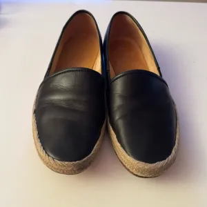 Bally Black Leather Espadrille Slip On Loafers Men’s Size 9.5D