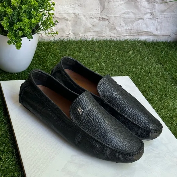 BALLY Black Leather loafer men size 7.5