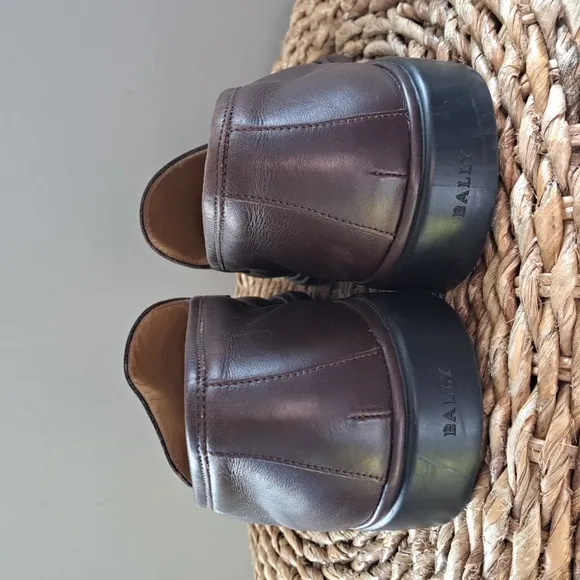 Bally Mens Century Nutmeg Brown Soft Italian Leather Loafers Size 11 E(Wide)‎