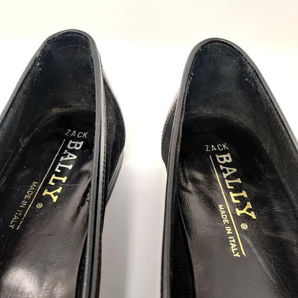 Bally Mens Zack Tassel Loafers SIZE 10 Black Soft Leather Timeless Luxury Italy
